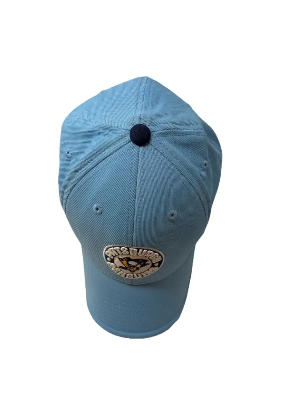 Pittsburgh Penguins Reebok Fitted Hat Cap 2009 Winter Classic Powder Blue Retro - Picture 6 of 10